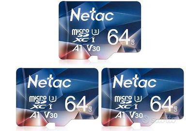 Netac 64G Scheda Micro SD, Scheda di Memoria 3 Pac