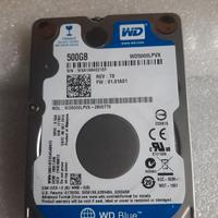 HDD da 500 Gb W.D. Blue 2,5" SATA III 2.5" Hard D.