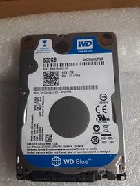 HDD da 500 Gb W.D. Blue 2,5" SATA III 2.5" Hard D.