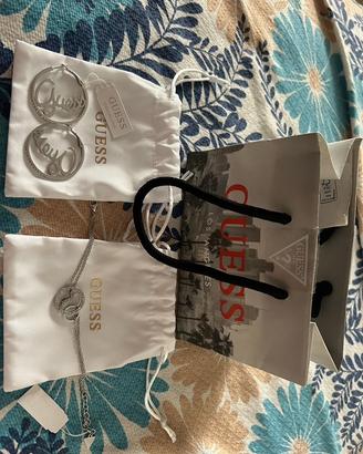 bracciale e orecchini  guess con scontrino