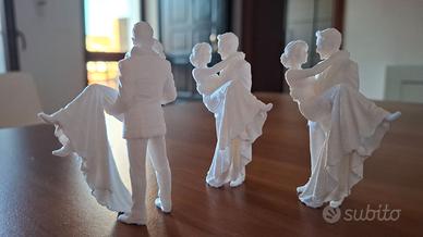 3 statuine Sposi 8 cm bianco stampa 3d pla