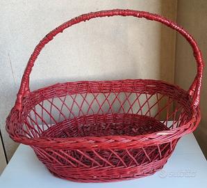 Cesto grande con manico in vimini perfetto stato