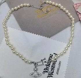 Vivienne Westwood Silver Safety Pin Collana di per