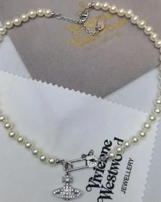 Vivienne Westwood Silver Safety Pin Collana di per