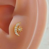 Piercing Mezza Luna 🌙 Stellata in Argento 