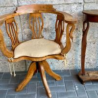 Sedia girevole liberty e tavolino abbinato