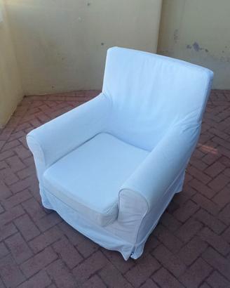 poltrona ikea ektorp jennylund bianco e copripoltr