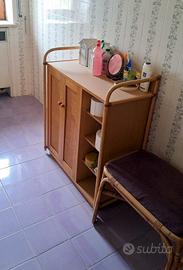 Mobile basso e set accessori (X2) Anni '60 / '70