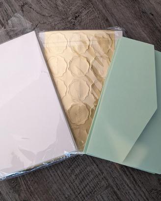 Set di bigliettini con buste e sigillo ceralacca