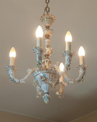 lampadario in ceramica vintage