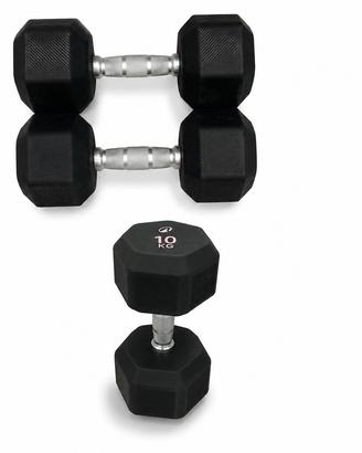 Coppia manubri esagonali gommati 10 kg