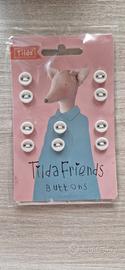 Bottoni in tessuto di cotone "Tilda Friends"