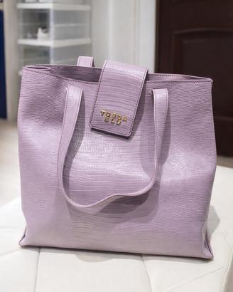 Borsa donna Tosca Blu lilla effetto coccodrillo