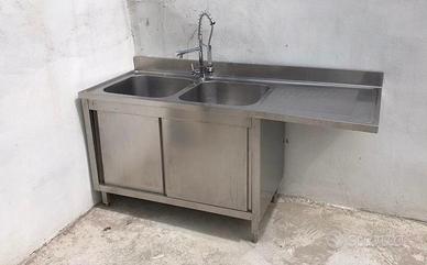Lavello inox 2 vasche.