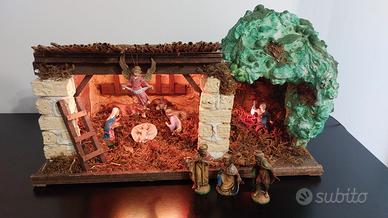 Presepe illuminato con Carillon - Vintage