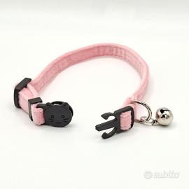 Collare gatto velluto di sicurezza campanello rosa