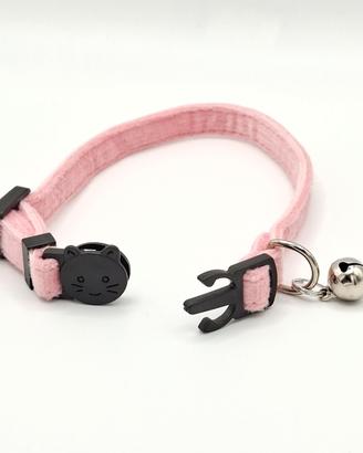 Collare gatto velluto di sicurezza campanello rosa
