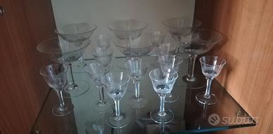 servizio bicchieri vintage in cristallo