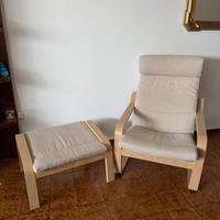 Sedia e poggiapiedi ikea