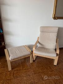 Sedia e poggiapiedi ikea