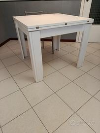 tavolo quadrato a libro 90x90 180 bianco 
