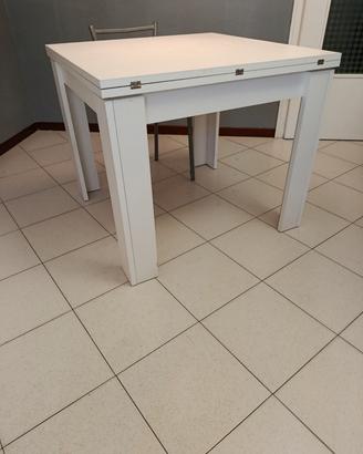 tavolo quadrato a libro 90x90 180 bianco 