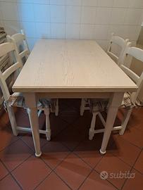 tavolo da cucina 130 x 80 con 4 sedie