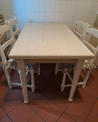 tavolo da cucina 130 x 80 con 4 sedie