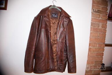 Giacca in vera pelle, marrone, uomo- Jack Bower