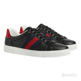 Scarpe sneackers Gucci Ace striscia rossa