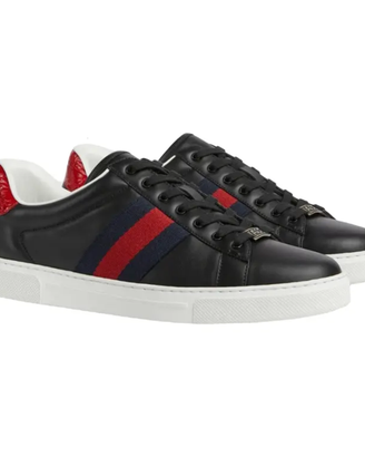 Scarpe sneackers Gucci Ace striscia rossa