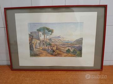 Veduta di Agnano, R. Rolando -Antica Stampa.