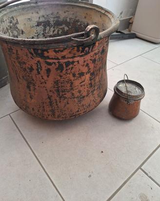 Coppia di Paioli Antichi in Rame – Vintage/Antiqua