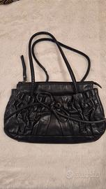Borsa Coccinelle vera pelle nera plissé vintage