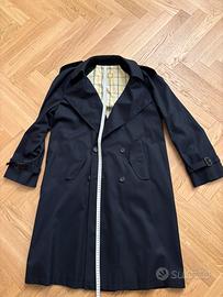 Trench lungo Ravizza twill cotone blu