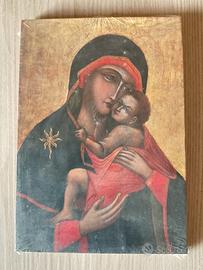 Icona sacra in legno madonna del carmine