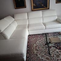 Divano letto in vera pelle bianca COME NUOVO !!!