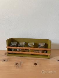 Porta Spezie in legno stile Country