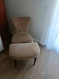 Poltrona in velluto anni 30 