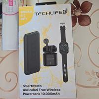 techlife  powerbank smartwatch auricolari