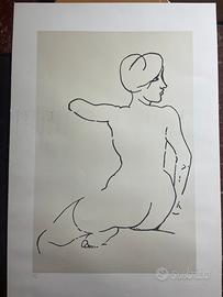 Litografia numerata nudo femminile Renato Guttuso