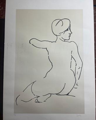 Litografia numerata nudo femminile Renato Guttuso