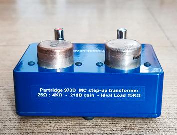 Partridge 973B trasformatore step-up MC gain 21dB 