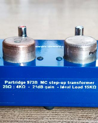 Partridge 973B trasformatore step-up MC gain 21dB 