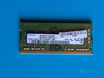 RAM Samsung 8GB DDR4 3200MHz SODIMM Pari al nuovo