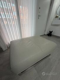 Pouf Carasco in pelle grigio perla 47x100x80