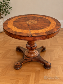 Tavolo rotondo d’epoca stile Biedermeier/Impero