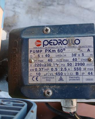 Pompa Pedrollo PKm 60 Monofase 0.5 HP-revisionata
