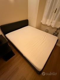 Struttura letto nero + materasso 160x190