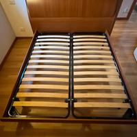 Letto matrimoniale legno con doppia rete a doghe